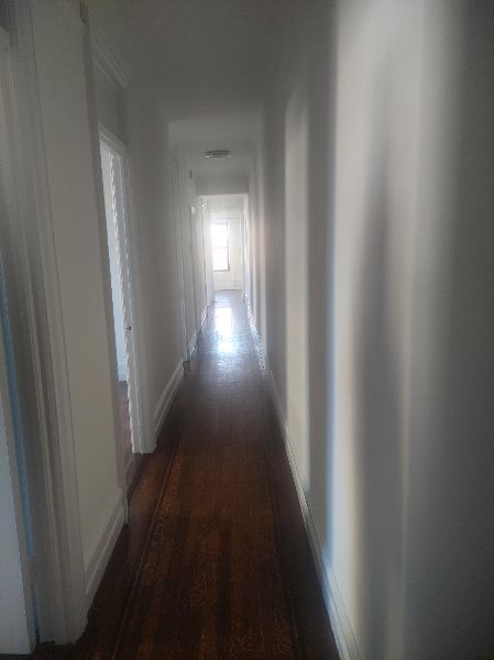 Greeted by a long hallway